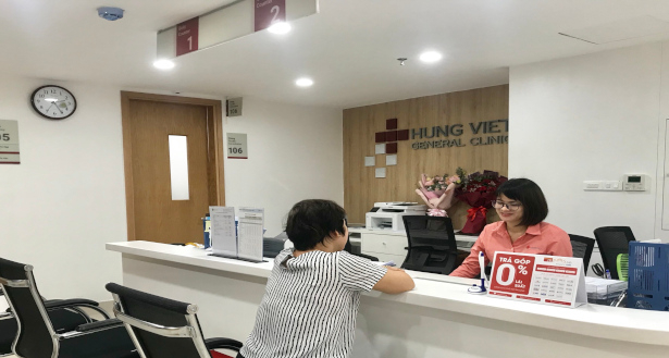 Quầy đăng ký Bệnh viện Hưng Việt