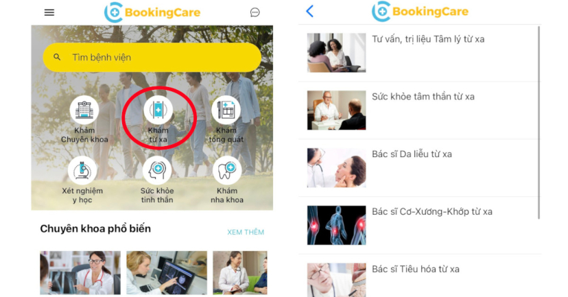 hướng dan dang ky kham benh online qua apps bookingcare