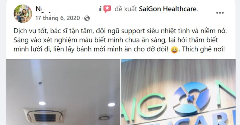 Bệnh nhân dành lời khen cho chất lượng thăm khám tại Saigon Healthcare
