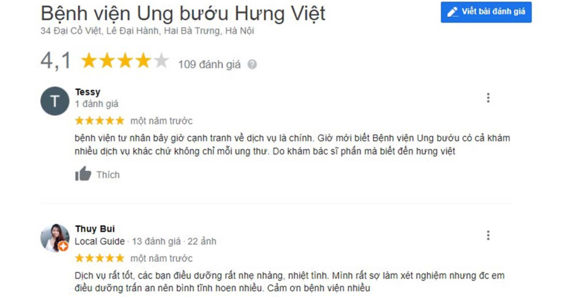 Review về bệnh viện Hưng Việt