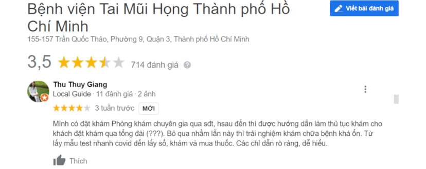 Review về Bệnh viện Tai Mũi Họng tphcm