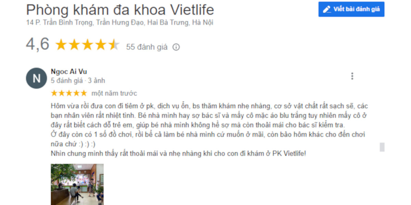 Review khám Nhi tại PK Vietlife