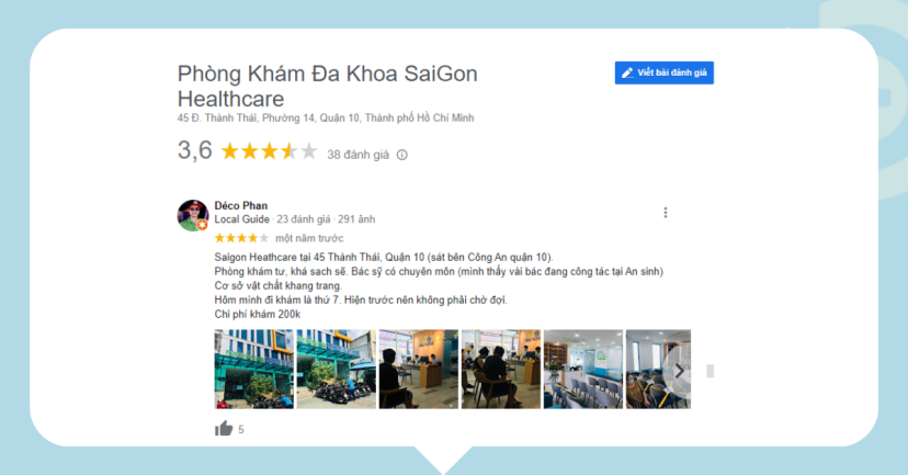 Review về Phòng khám Đa khoa Saigon Healthcare